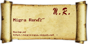 Migra René névjegykártya
